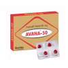 Avana 50mg tablets containing Avanafil for mild to moderate erectile dysfunction treatment