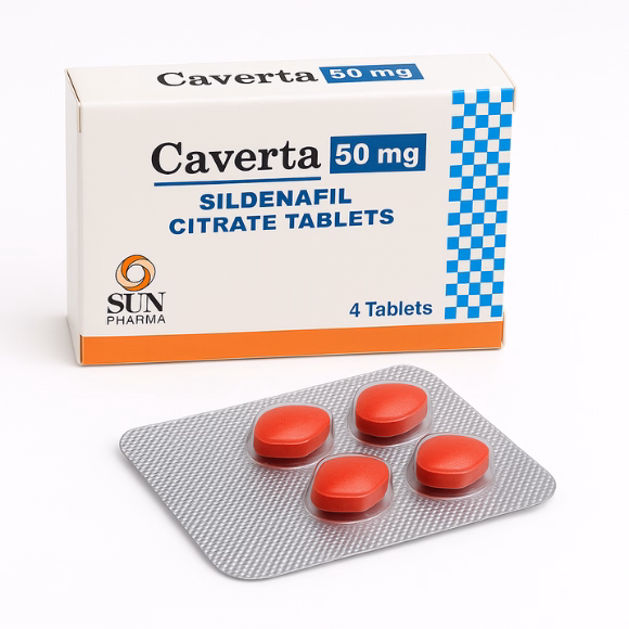 Caverta 50 mg 2 Caverta 50mg tablets used to treat erectile dysfunction and improve men’s sexual health