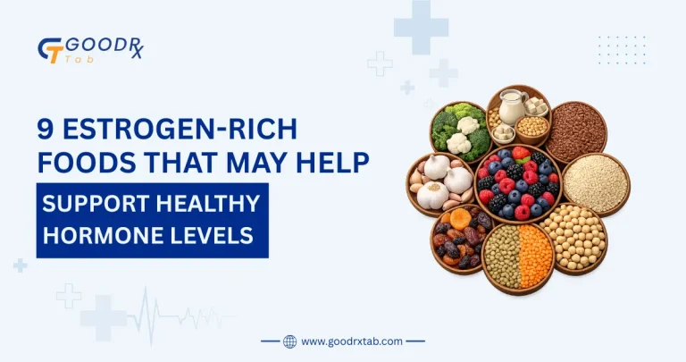 Estrogen-rich foods guide featuring soy flaxseeds nuts seeds legumes and other natural foods that support hormonal balance women's health and menopause wellness