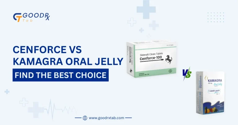 Cenforce vs Kamagra Oral Jelly comparison showing differences in effectiveness, onset time, dosage, and convenience for ED treatment