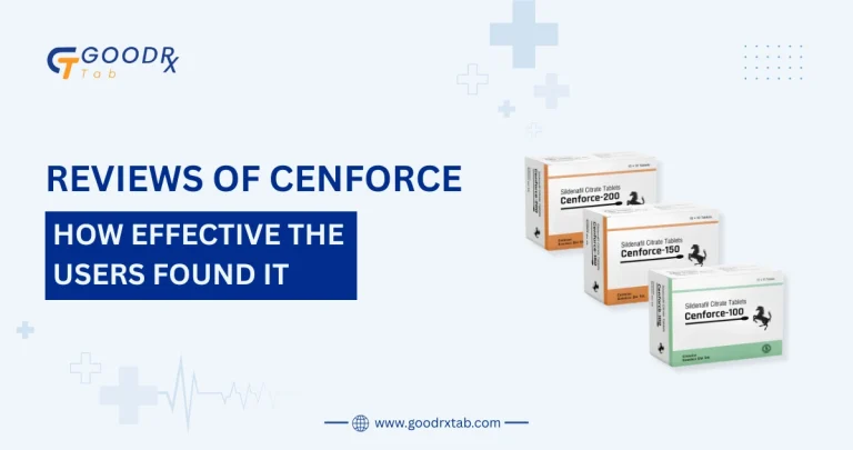 Cenforce sildenafil tablets with positive user reviews and healthcare concept highlighting effectiveness for erectile dysfunction treatment
